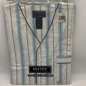New Old Stock Surrey Pajamas Mens Size L Short Sleeve Knee Length PJs 1990s